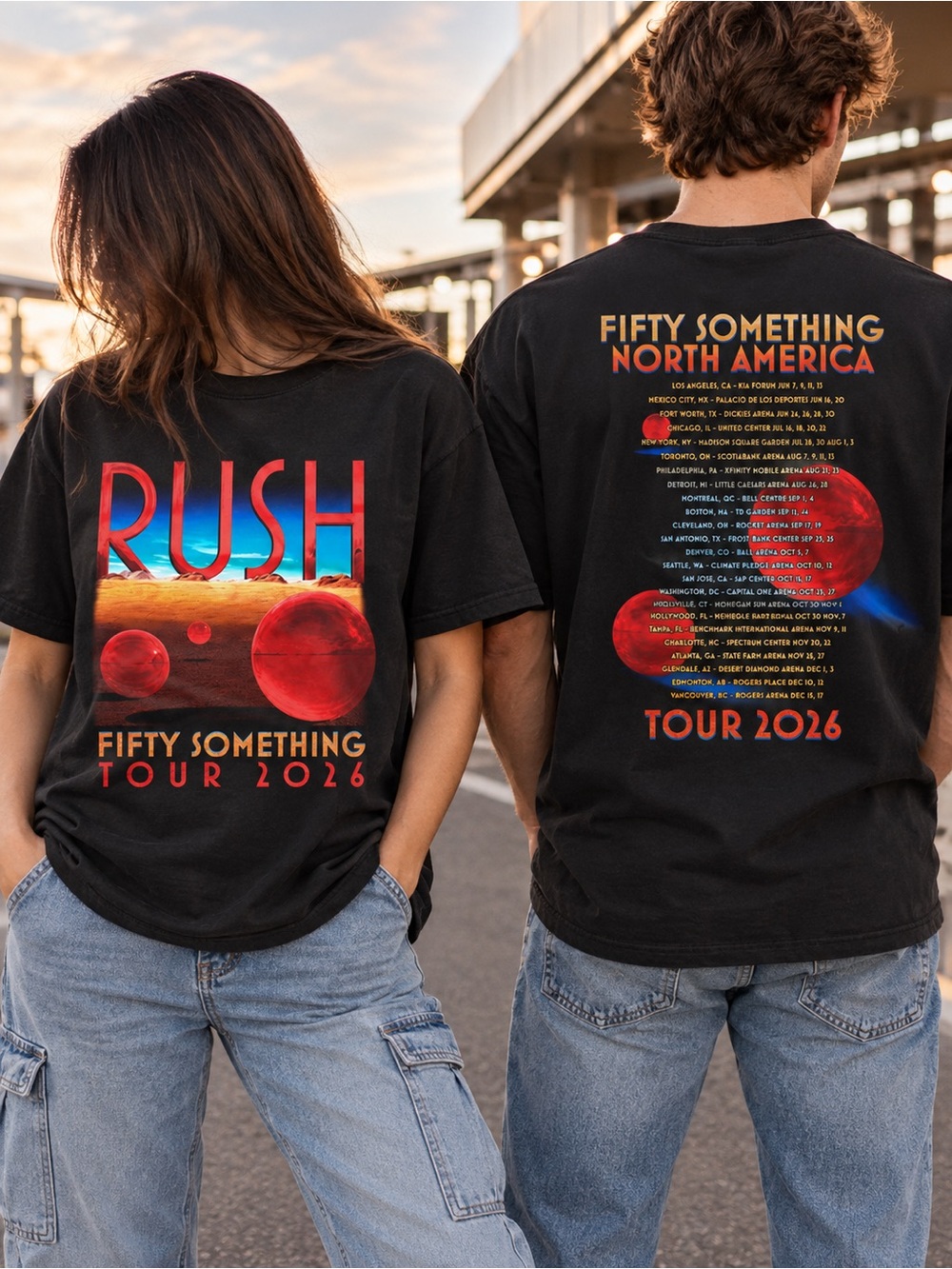 Rush Shirt Fifty Something Tour 2 Sided Rock Concert Dates Graphic Gildan Black